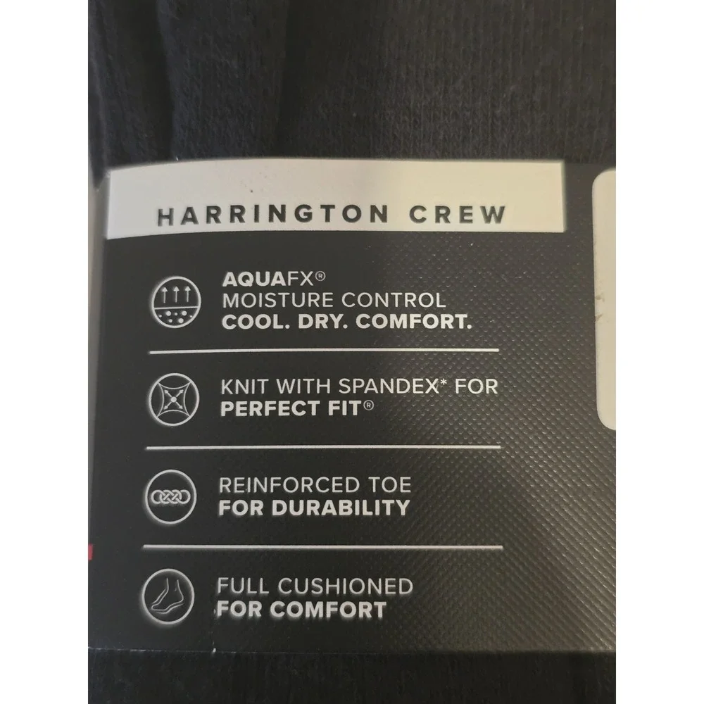 GOLDTOE Harrington Crew Socks Mens Shoe Size 6.5-12 Gray Black 6 +1  Bonus Pack